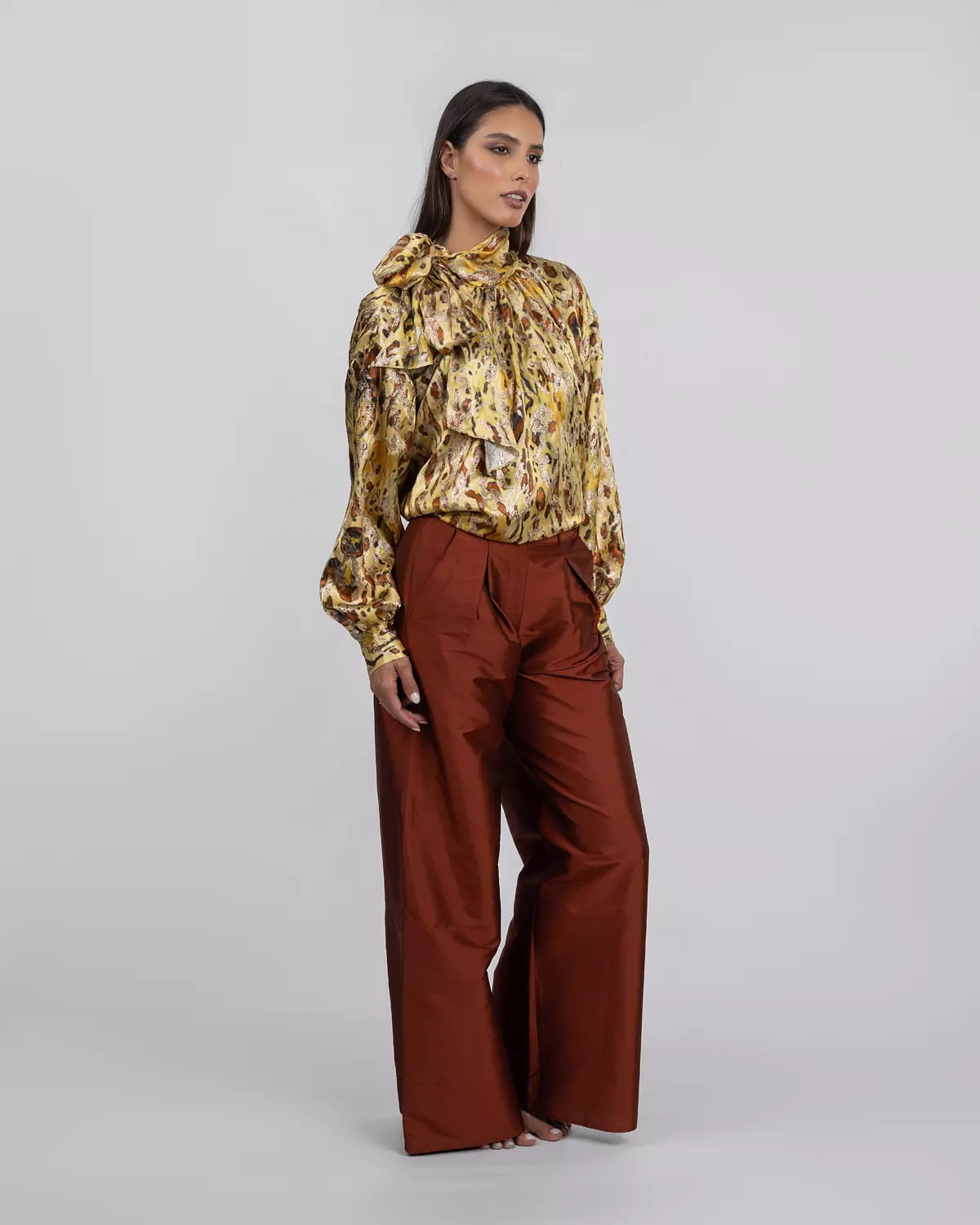 Animal-Print Oversized Blouse 2