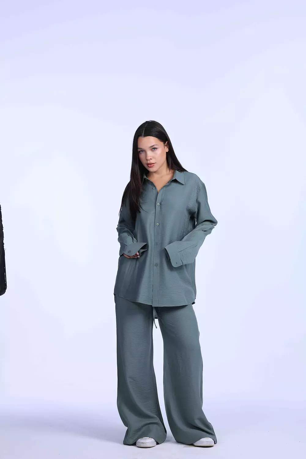 Mint oversized linen chemise 1