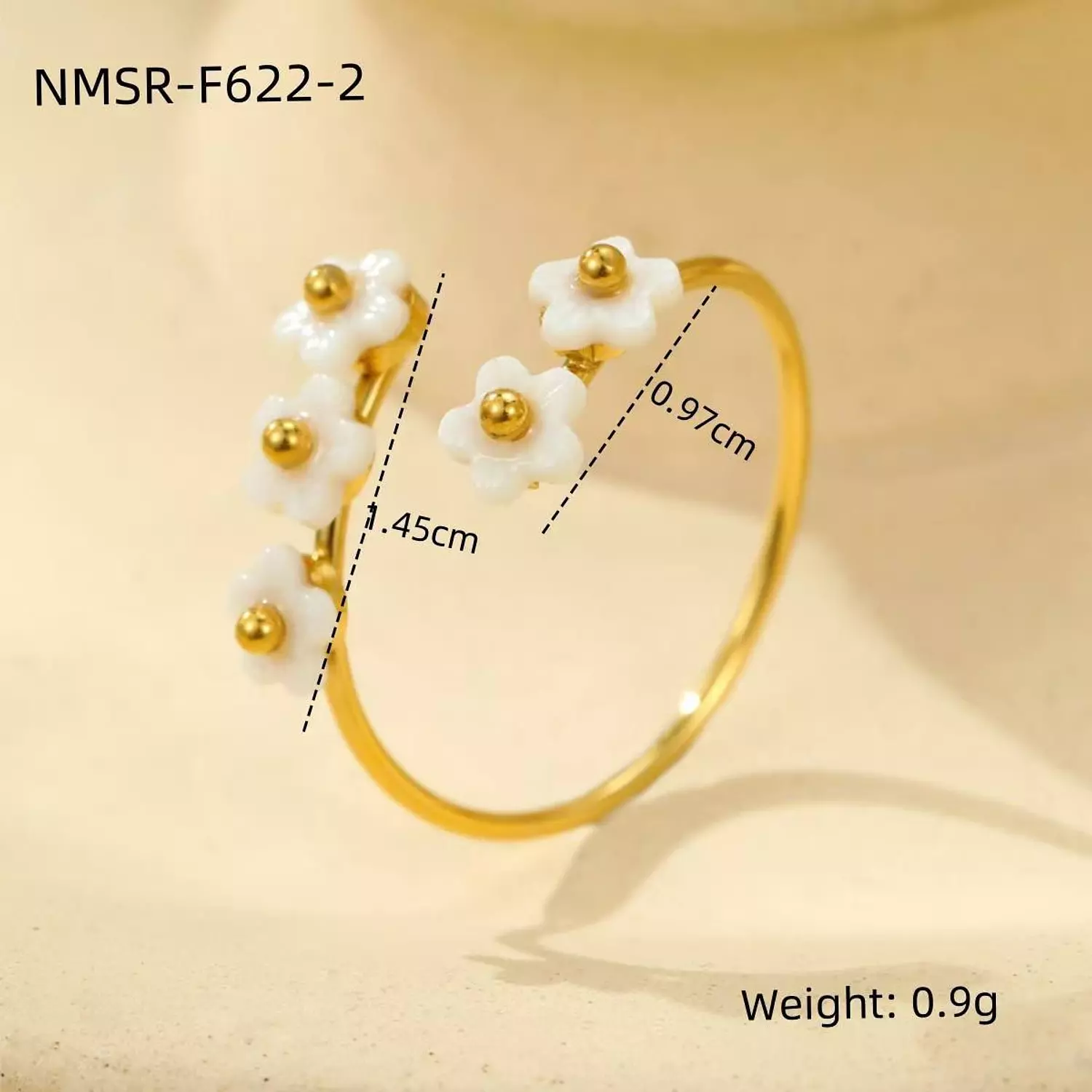White flower ring  image
