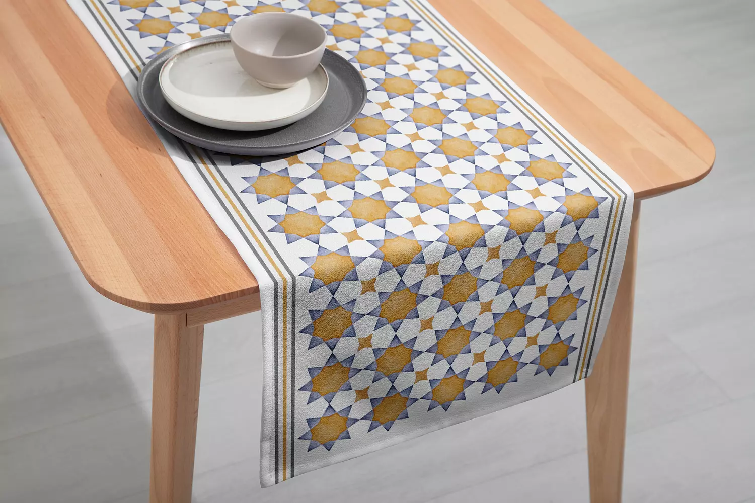 Golden Islamic Stars Table Runner image