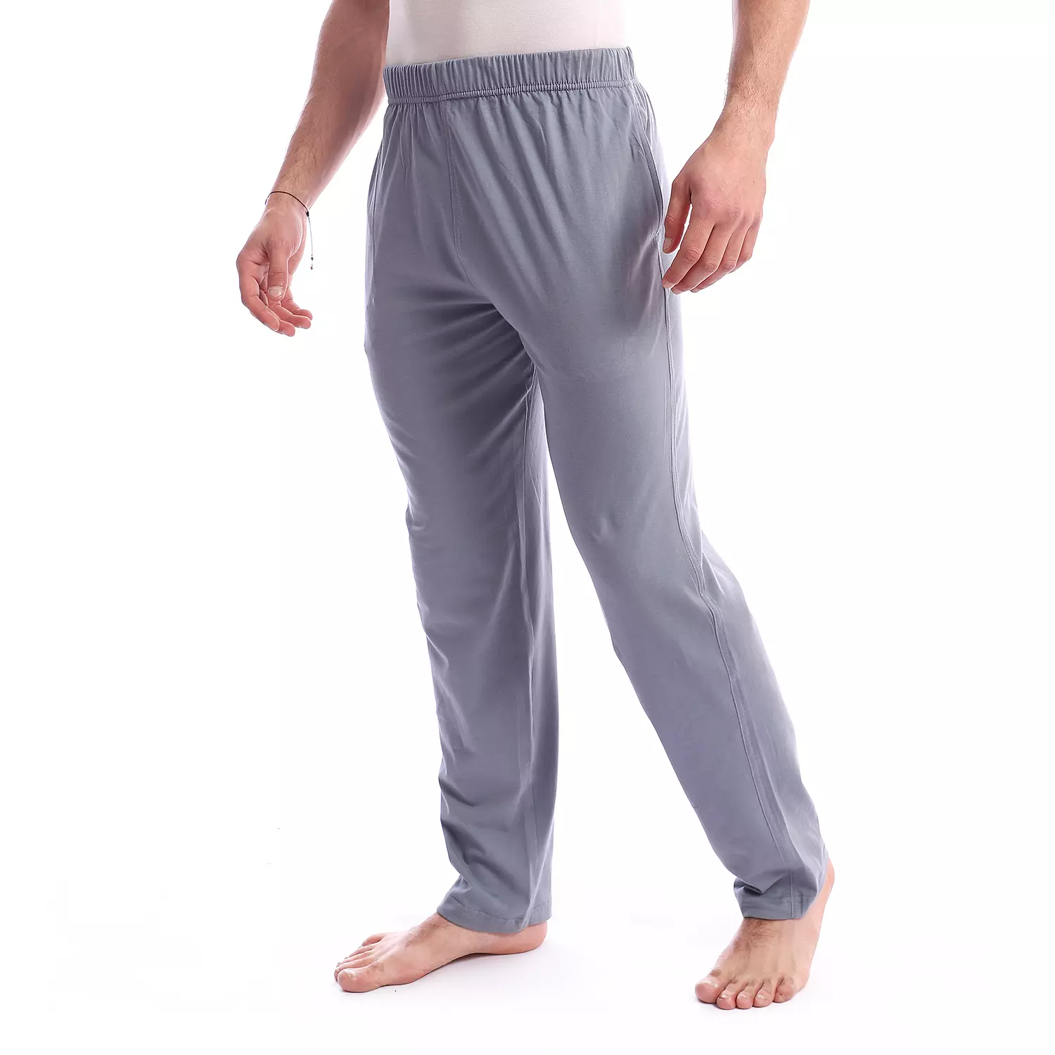 Cotton Plain Pajama Pants - 4040 - Light Grey 3