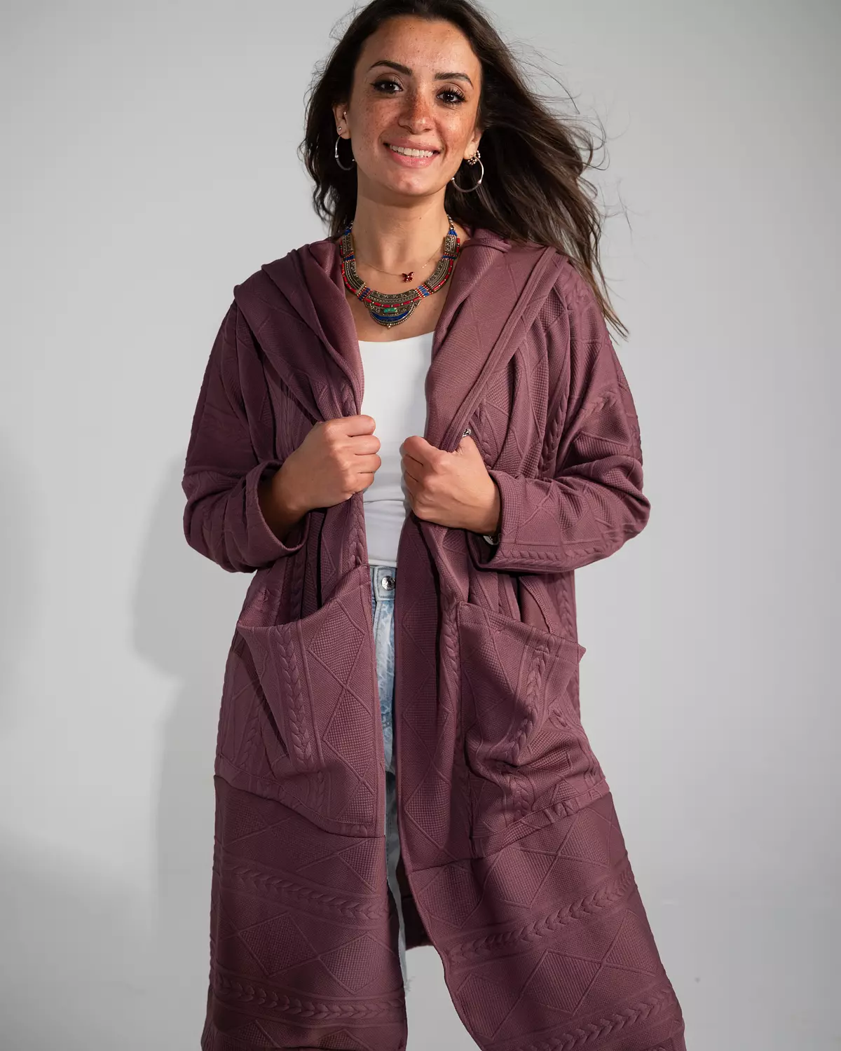 Multi way wrap cardigan Lavander 2