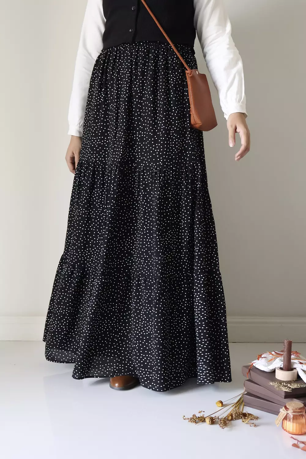 Cotton Crochet Black Dot Skirt 5