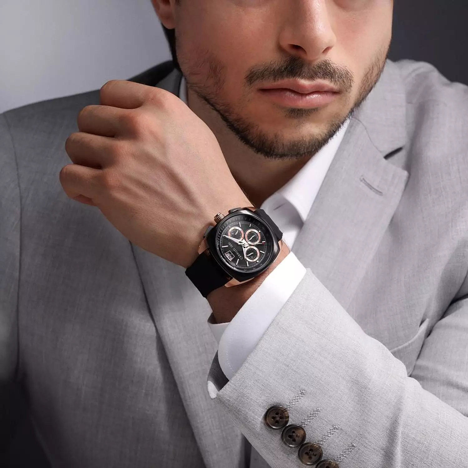 Cerruti 1881 Rose Gold Black Chronograph CIWGO0085102 4