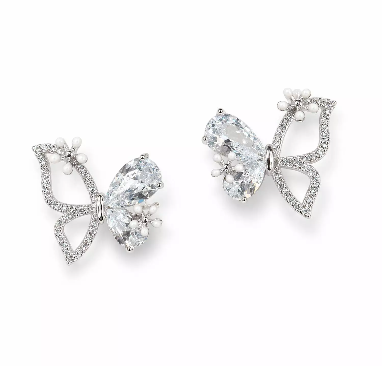 Silver Earrings Butterfly