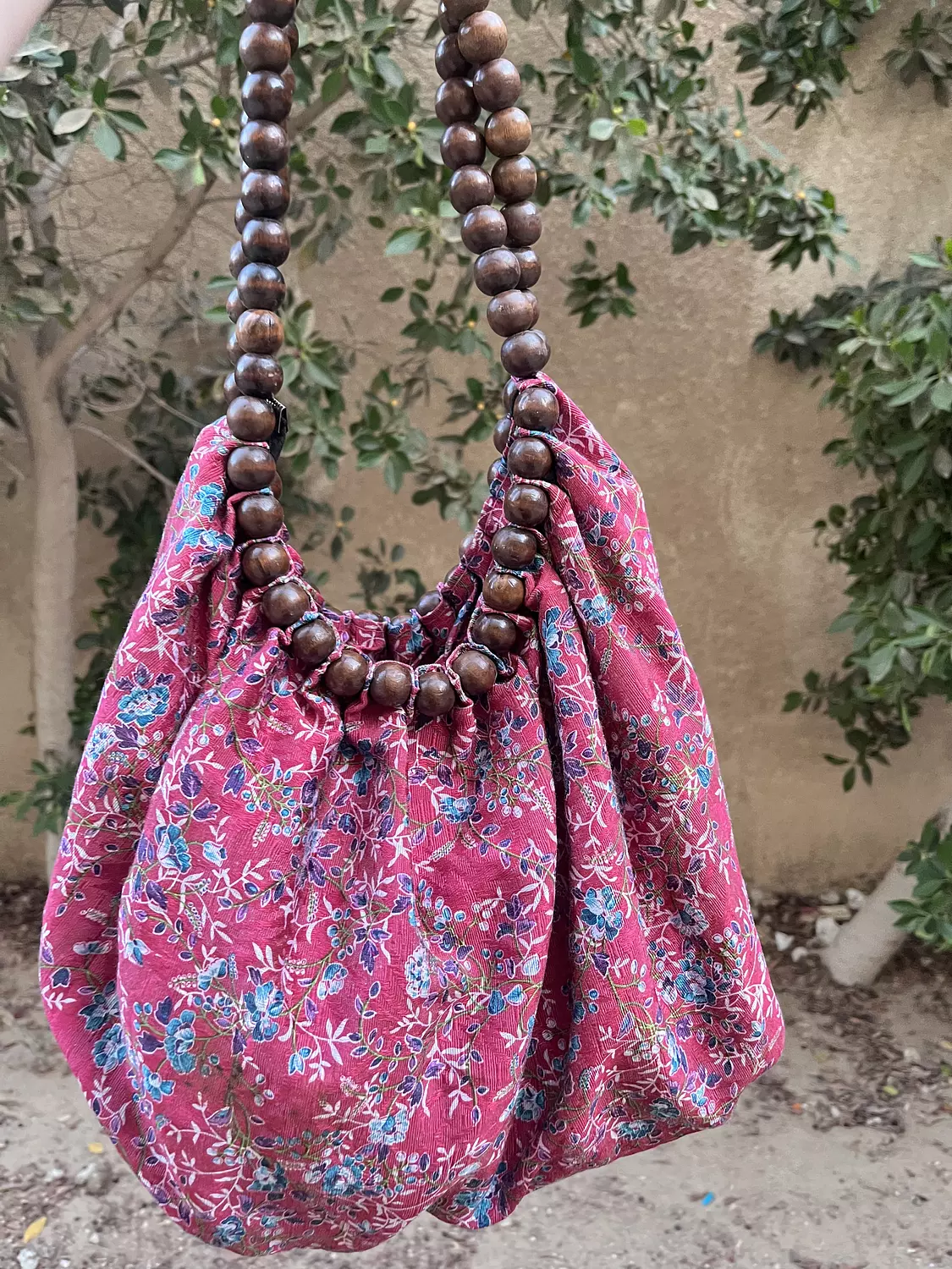 Vintage Beaded pink beach bag image