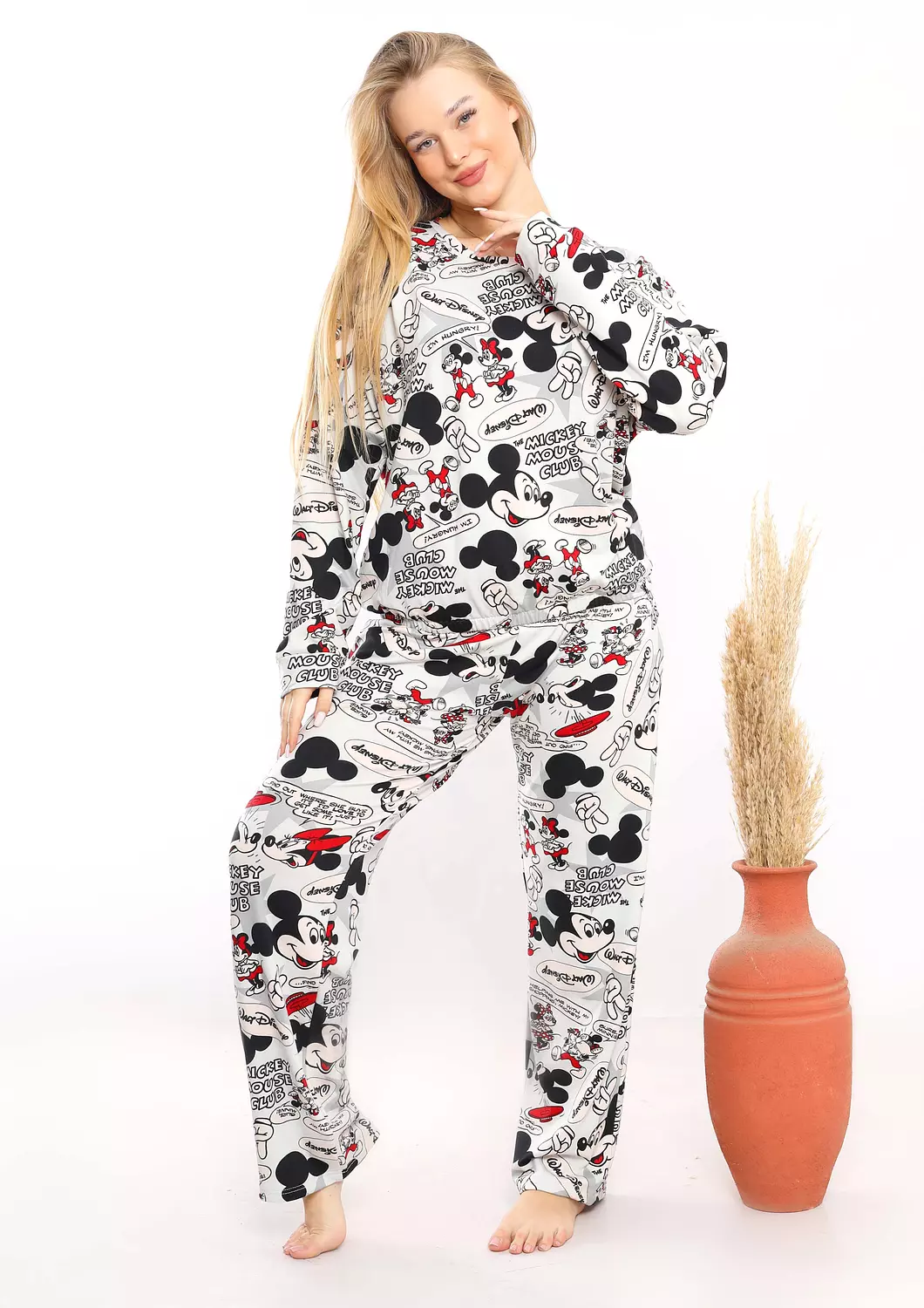 C354 mickey comics loose fit long sleeves pj set  image
