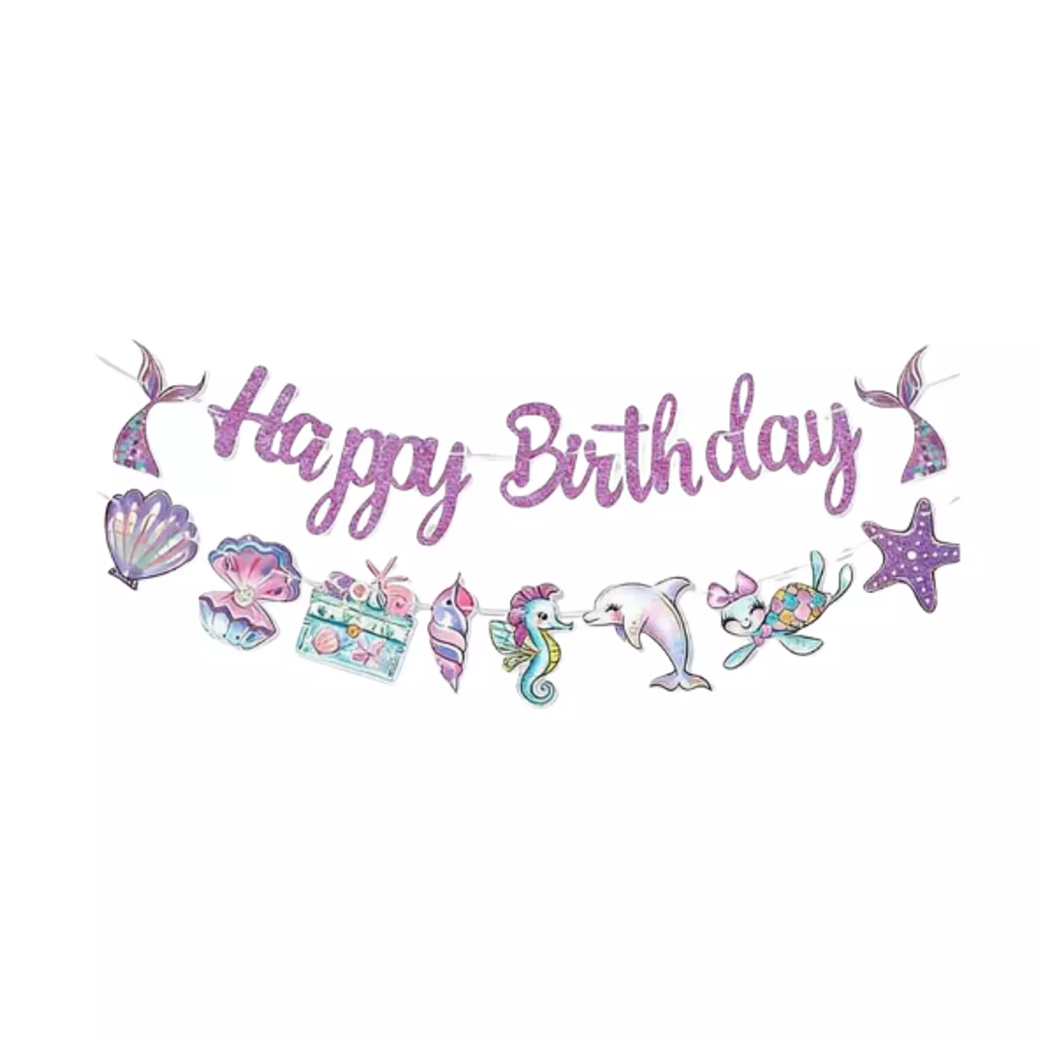 Mermaid Tail Hapby Birthday Garland image