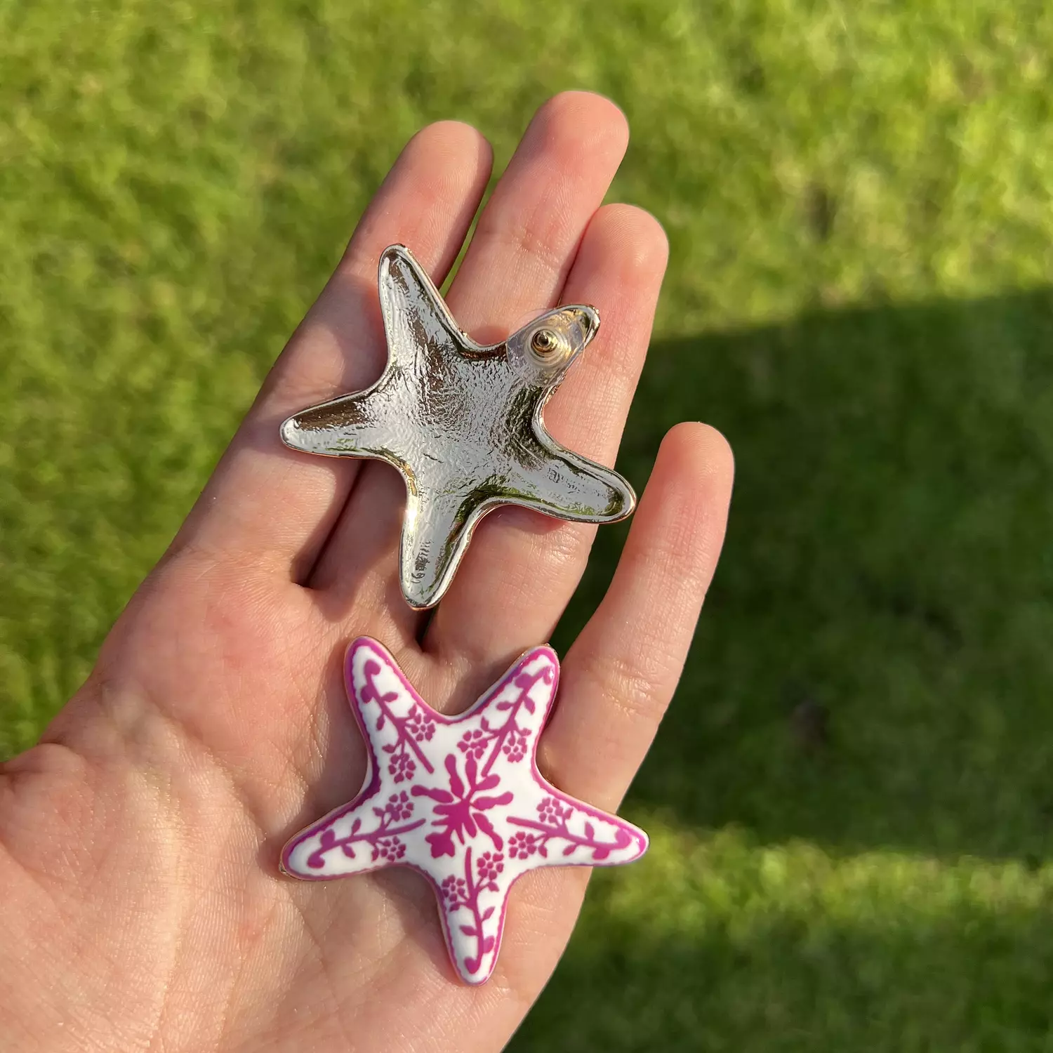 Pink Starfish Earrings  2