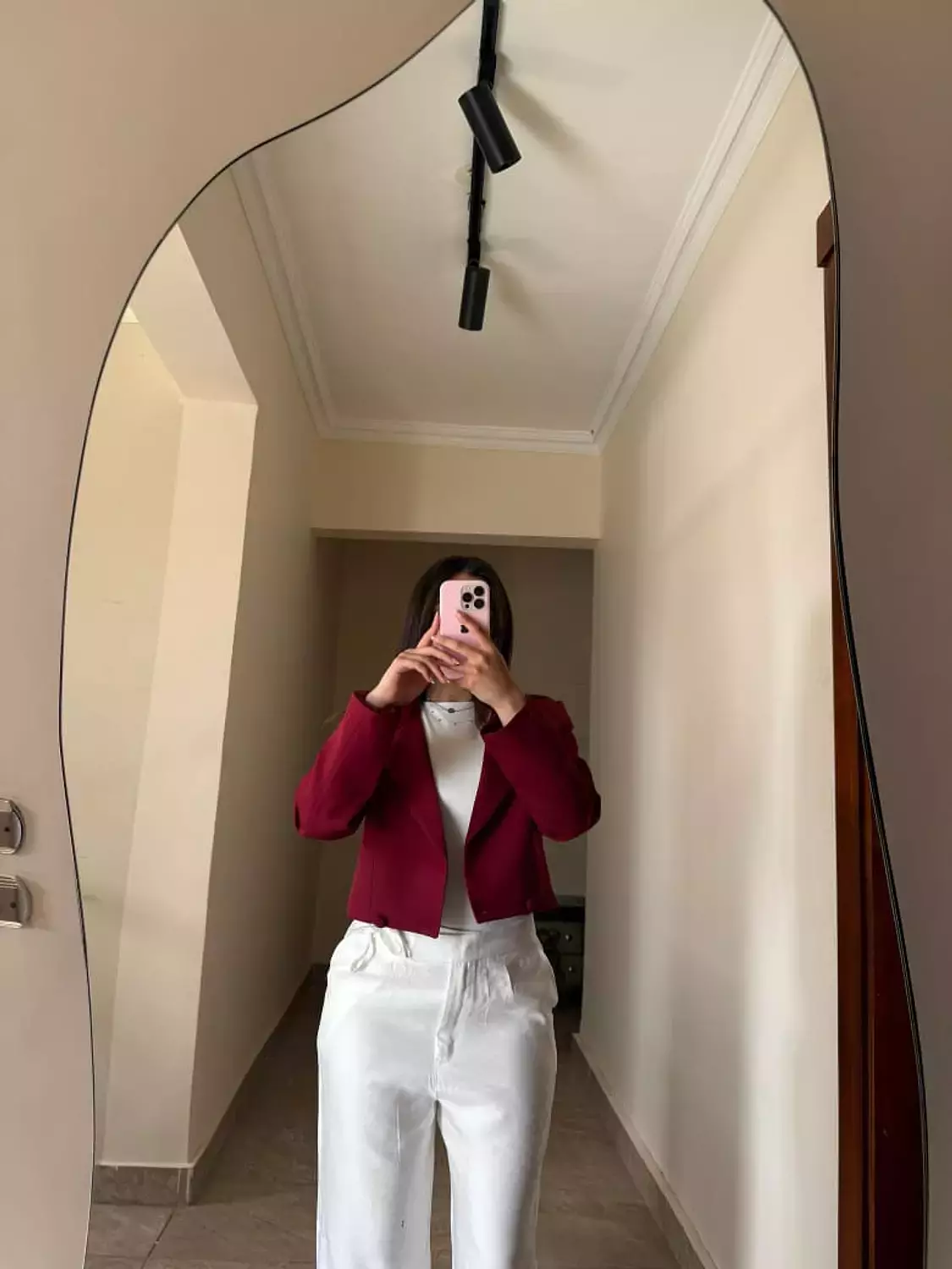 Cropped Blazer Burgundy hover image