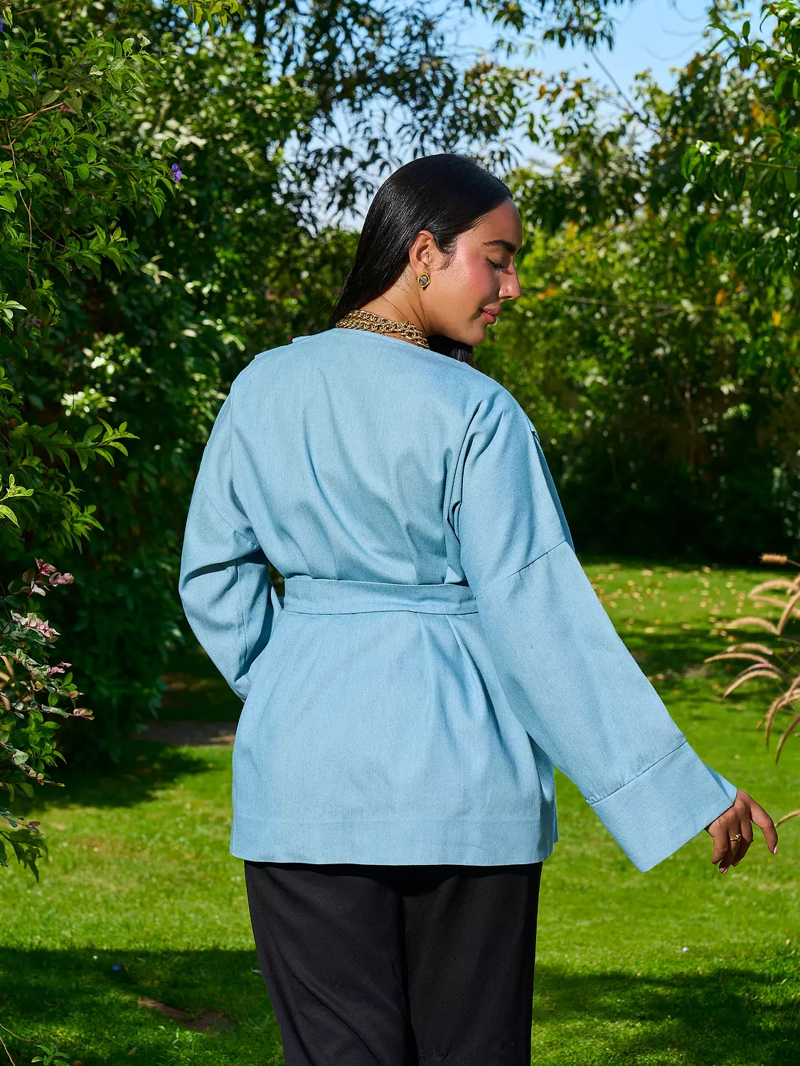 Worood Kimono Jacket _ Sky Blue 5