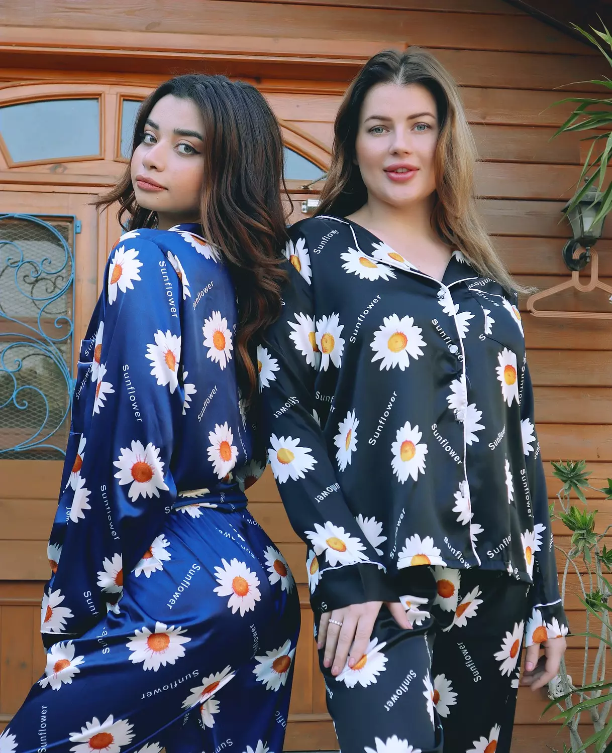 Sunflower Print Satin Pajama 4