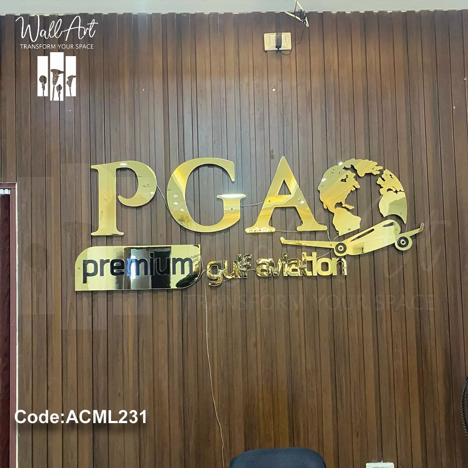 ACML231-Lighted Golden Acrylic Logo  4