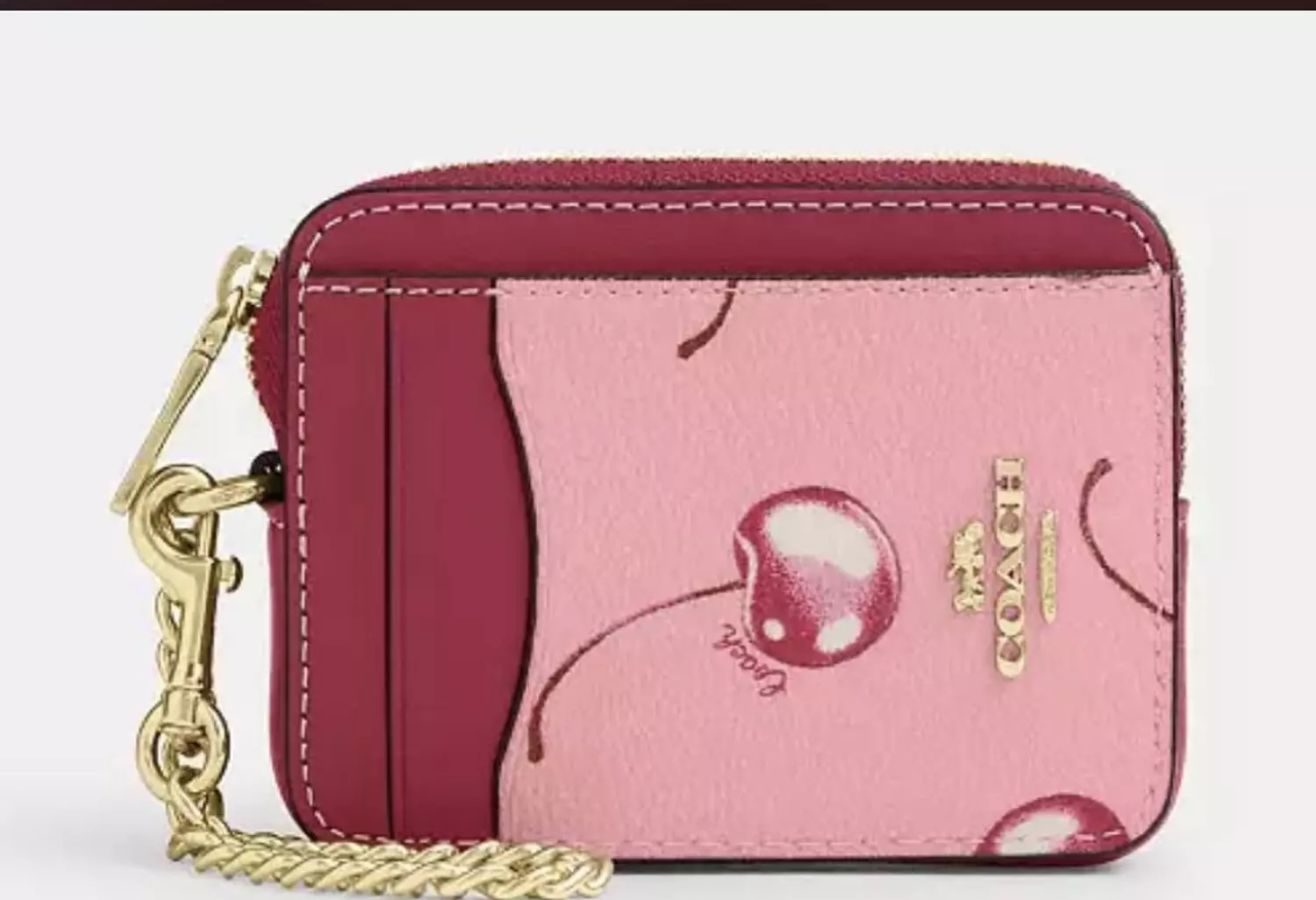 Coach Cherry Print Zip Card Case image