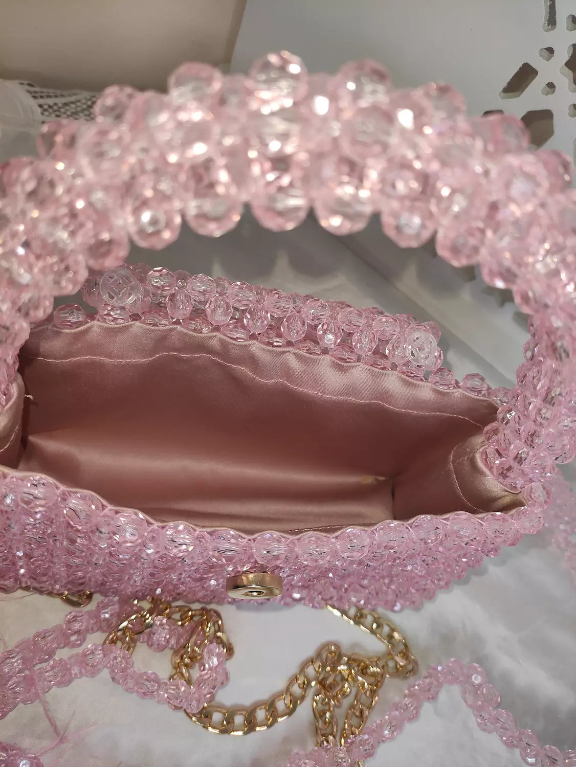 Blush Bloom Detachable Feather Bag 7