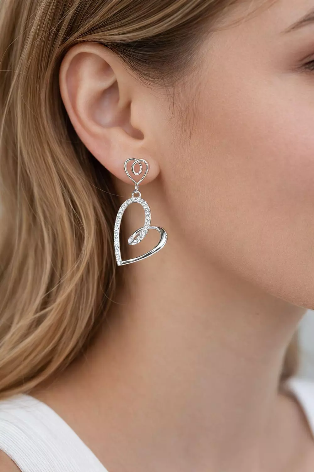 Silver Earrings Heart 1