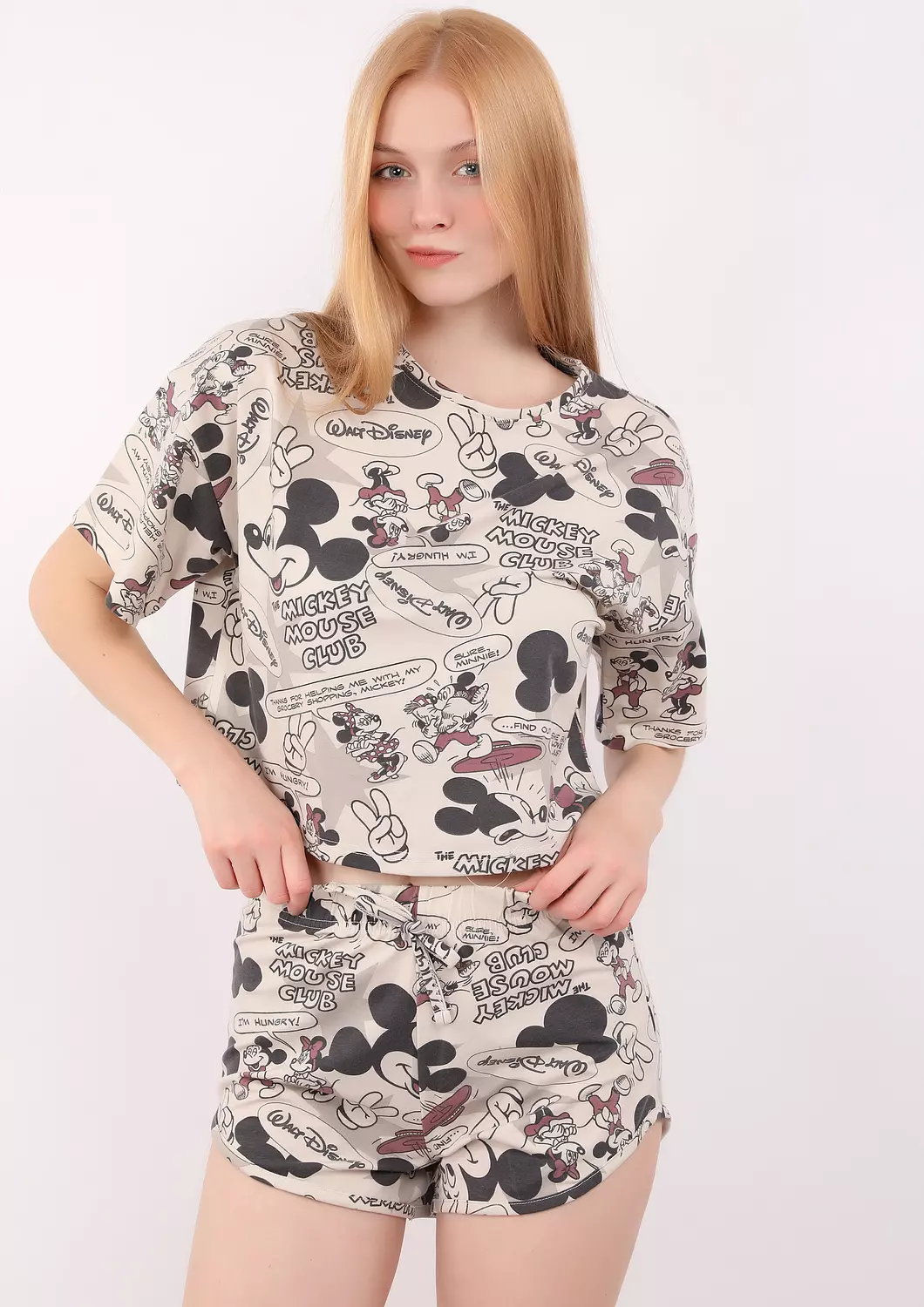 S230 MICKEY COMICS FULL PRINTED SHORT PAJAMA SET  2