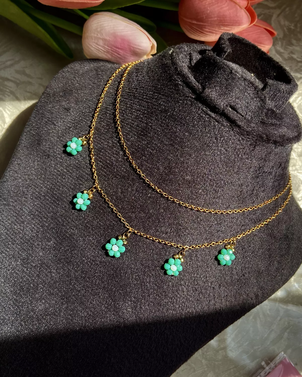 Turquoise flowers ( necklace, earrings and bracelet)🩵✨ 3