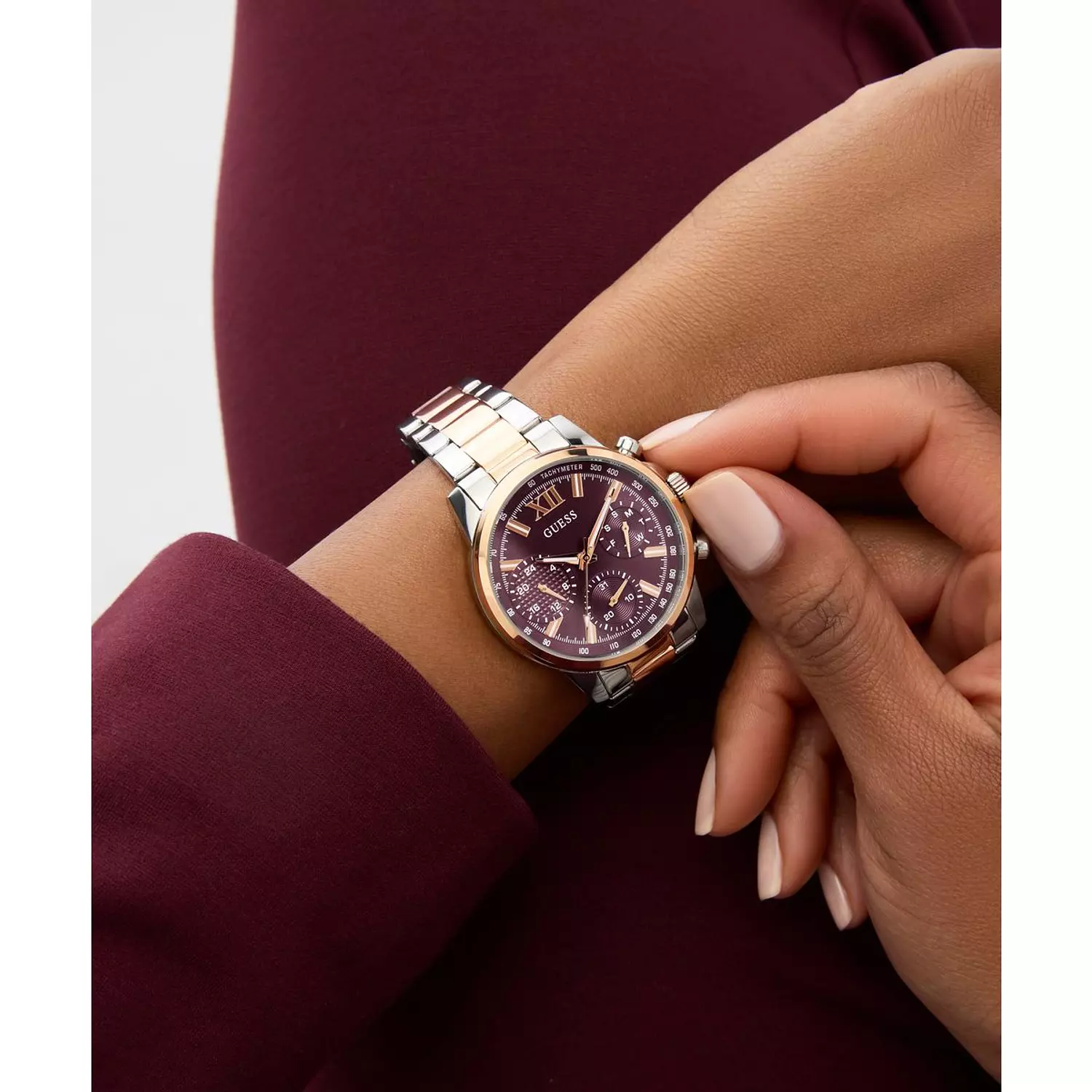 GUESS Ladies 2-Tone Multi-function Watch 2-Tone Stainless Steel Bracelet GW0933L5 6