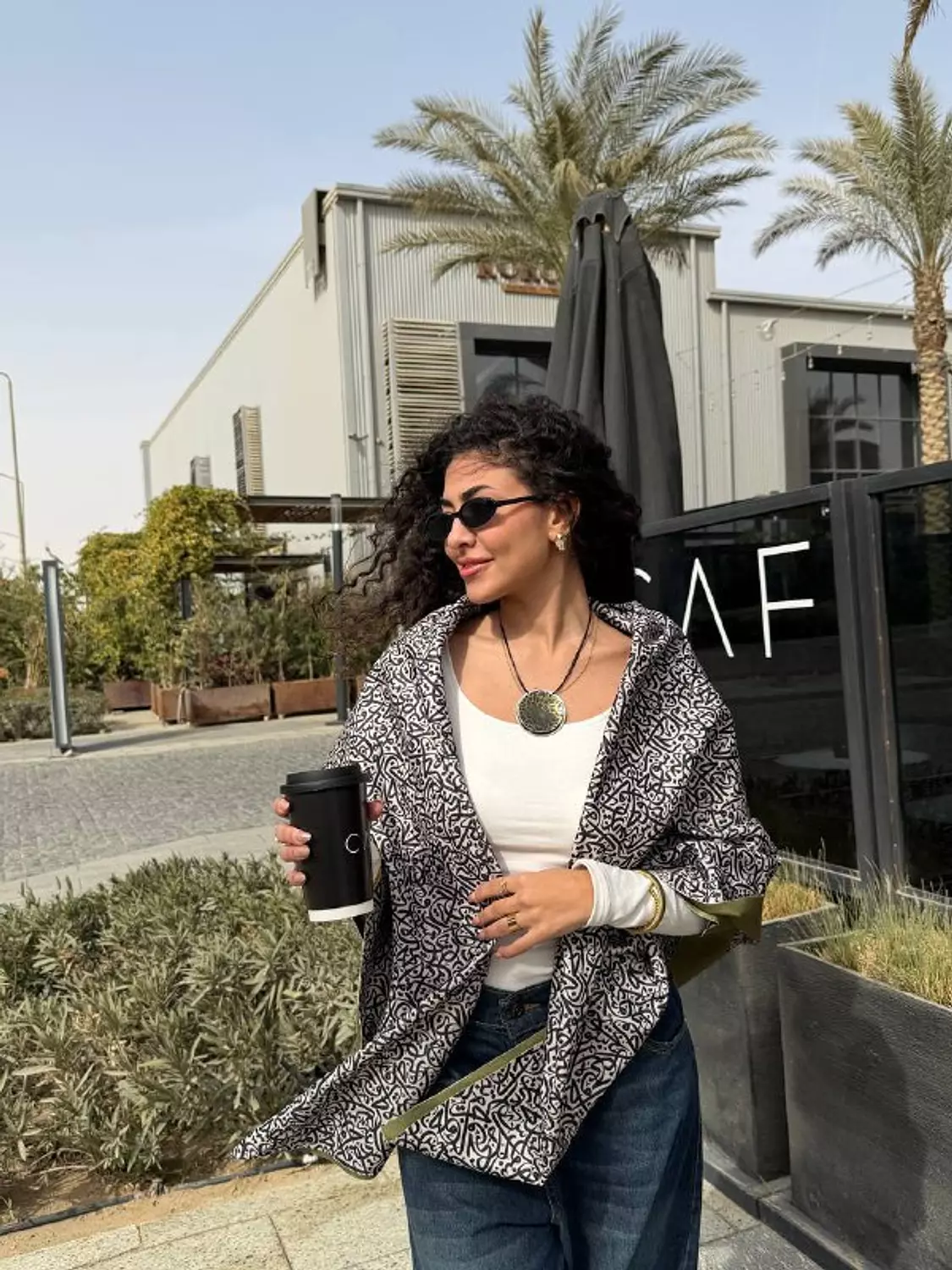 Olive*Gray*Black Double Face Scarf hover image