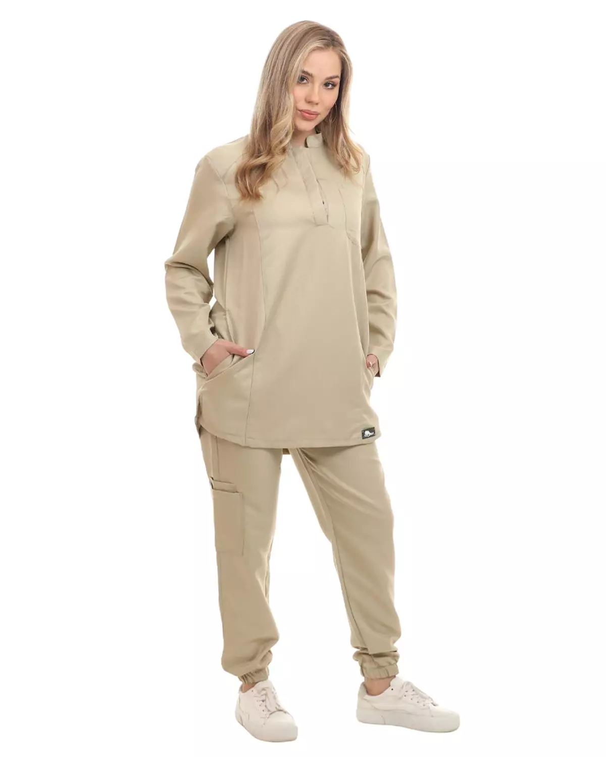 Beige Female Half Collar Scrub (Full Sleeves) 4