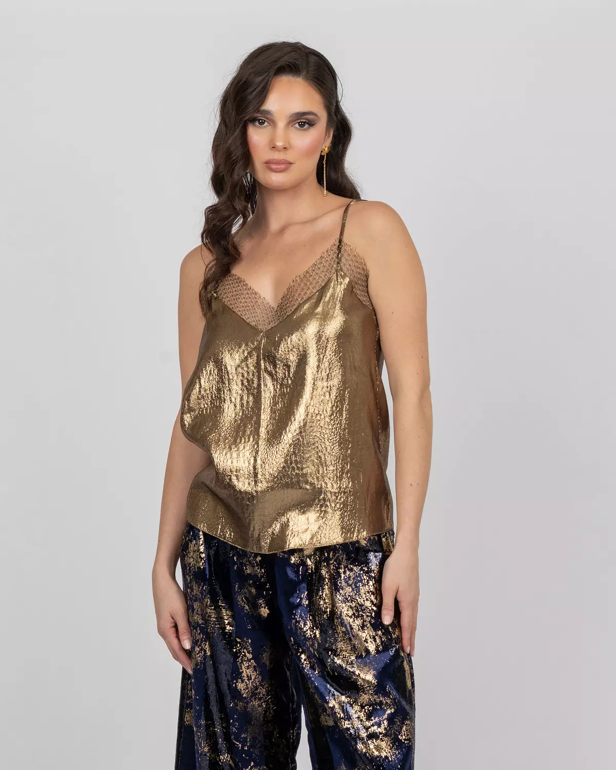 Silk Camisole Top - Gold 4