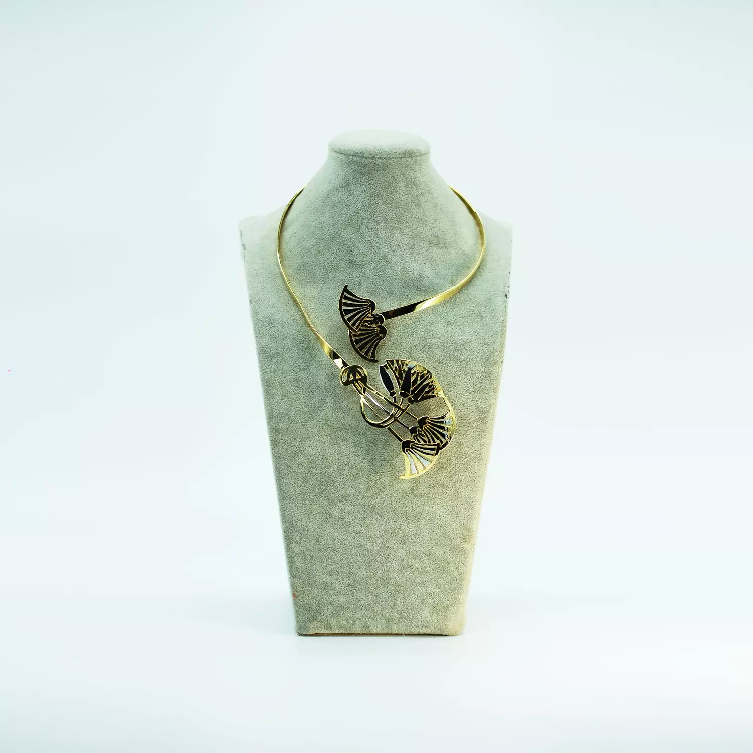 Gold and Platinum Plated Hand-Drilled Brass Chain - 60 cm - Lotus Flower 5