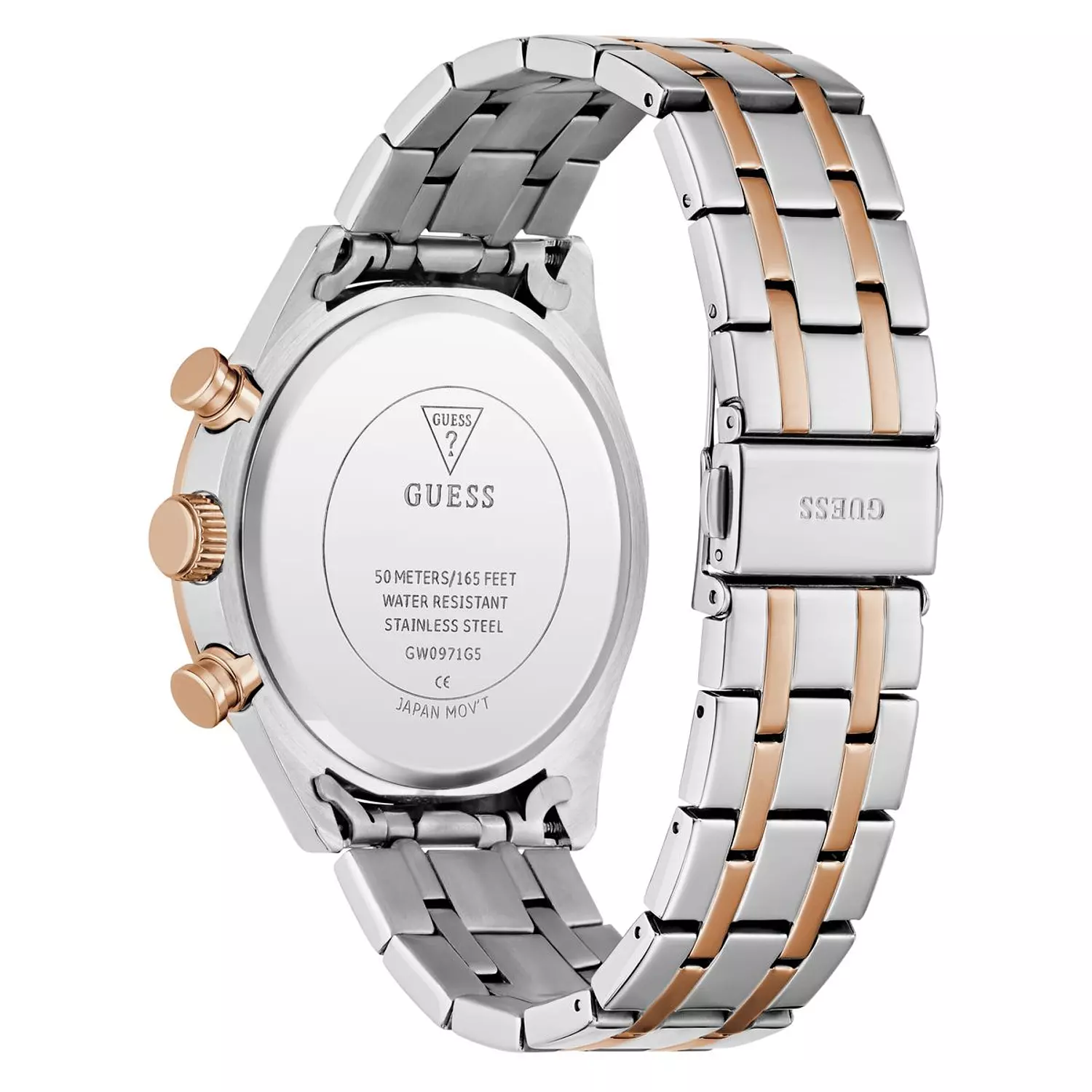 GUESS DAWSON Mens 2-Tone Multi-function Watch 2-Tone Stainless Steel Polished Bracelet 3