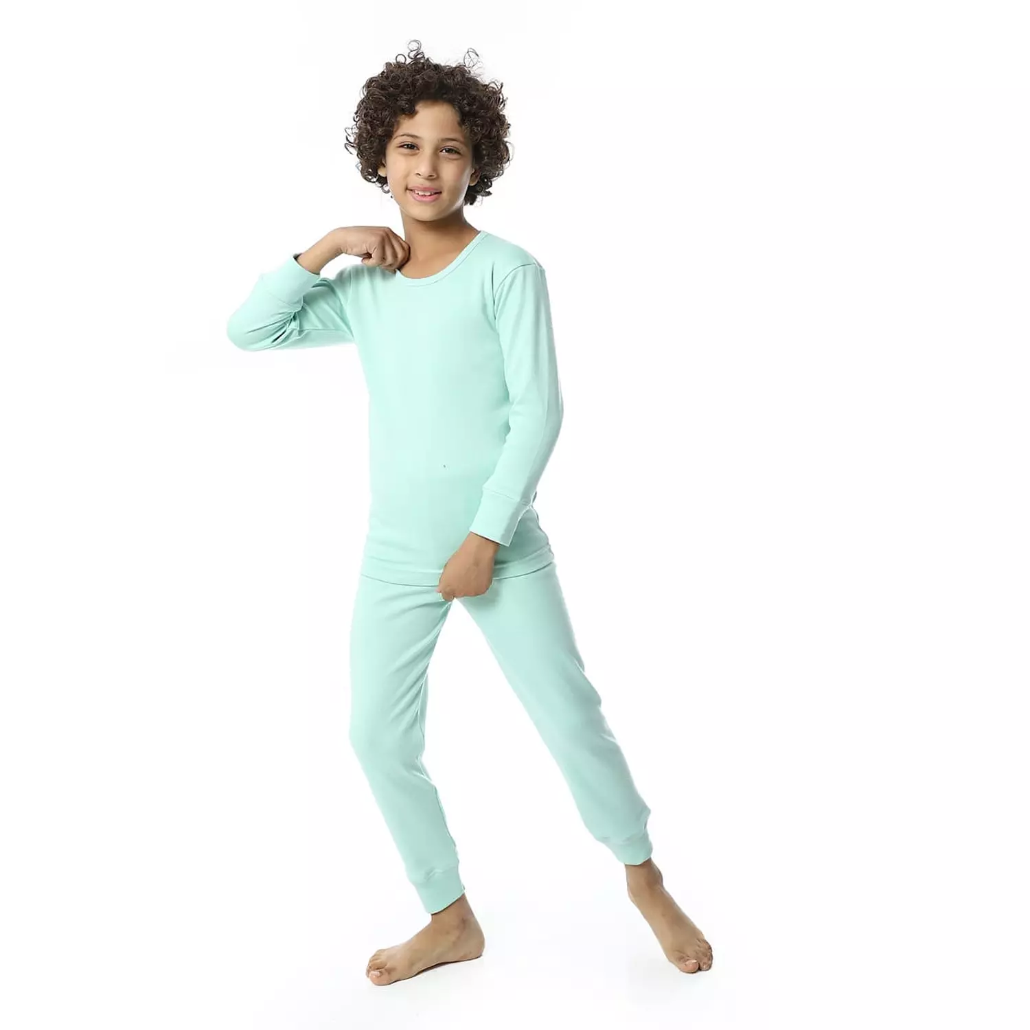  طقم تدفئة أطفالي بوبره داخليه - 9051- اخضر فاتح - 1 hover image