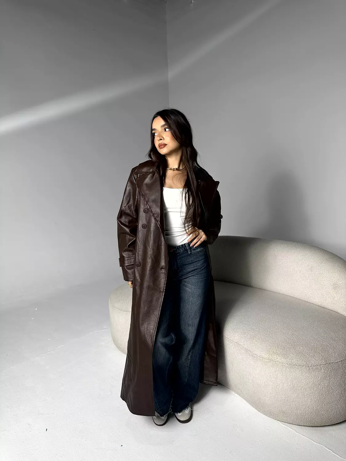 Leather Trench Coat 13
