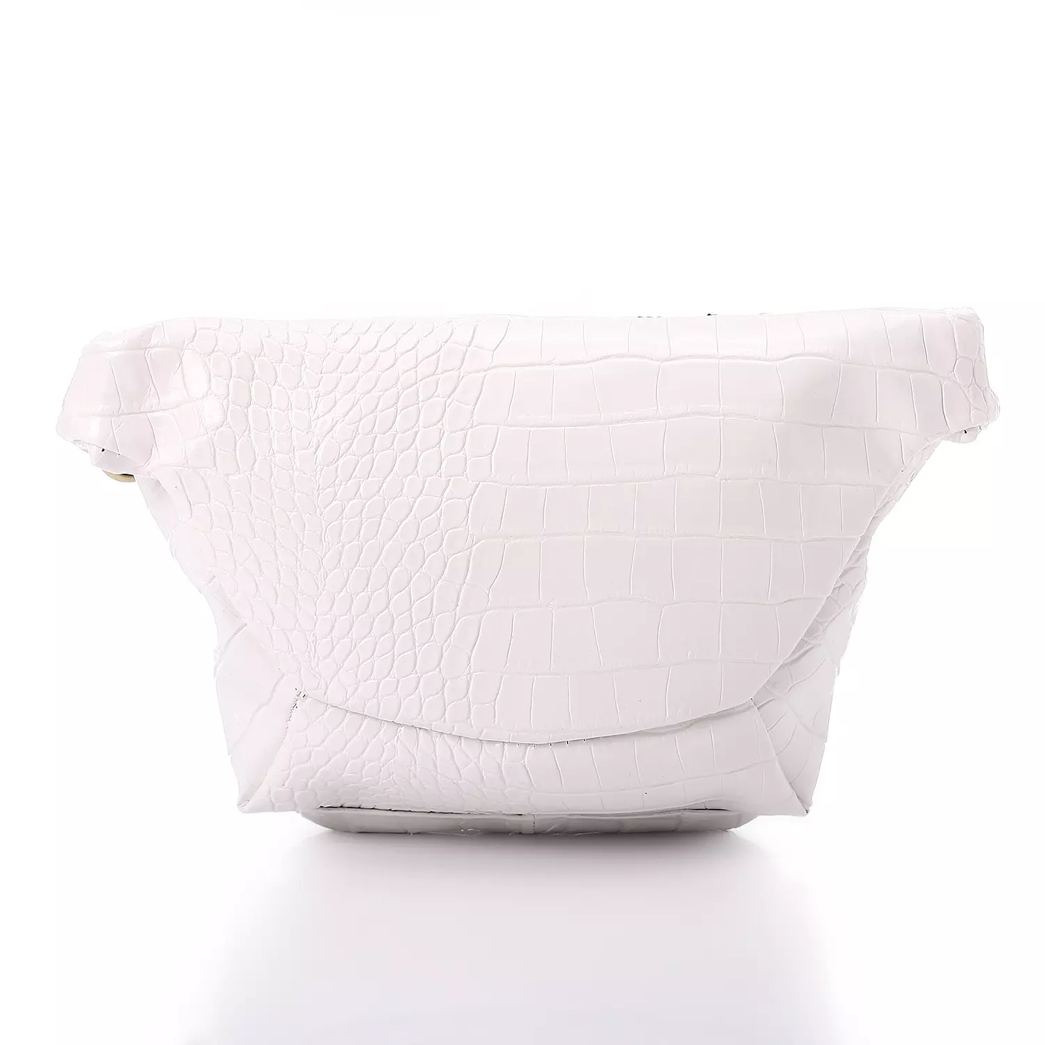 Shiny Snake Leather Super Waist Bag-White 2