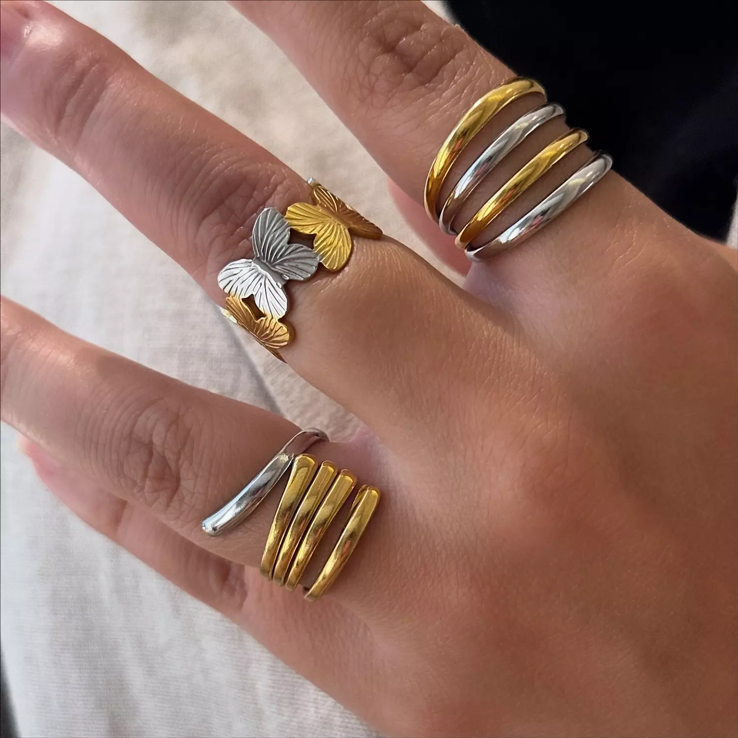 SilverxGold Rings  4