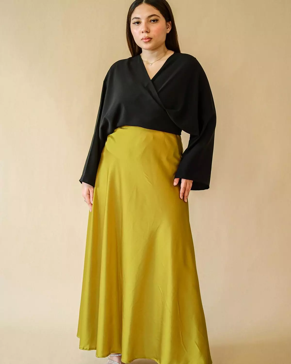 Slik Satin Skirt - Lime