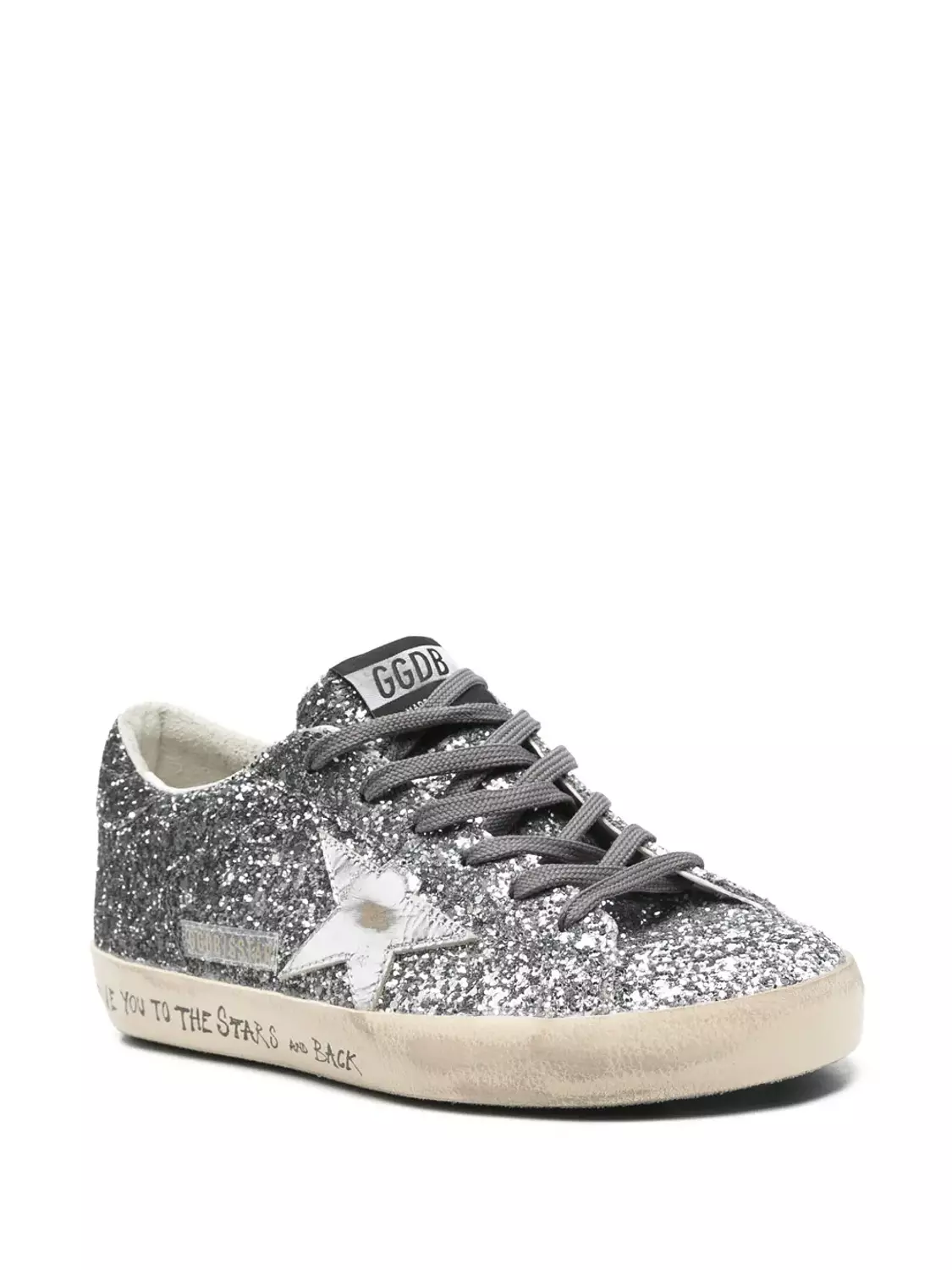Golden Goose super star silver glitter 1