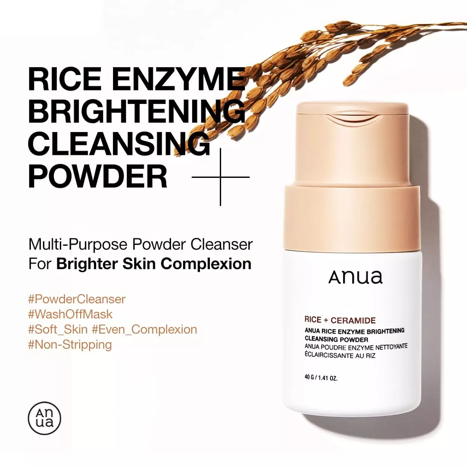 Anua Rice Enzyme Brightening Cleansing Powder 40g 2