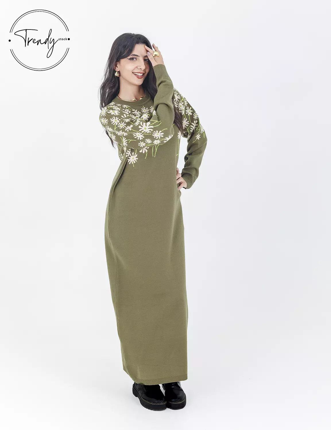 Olive Long Dress image