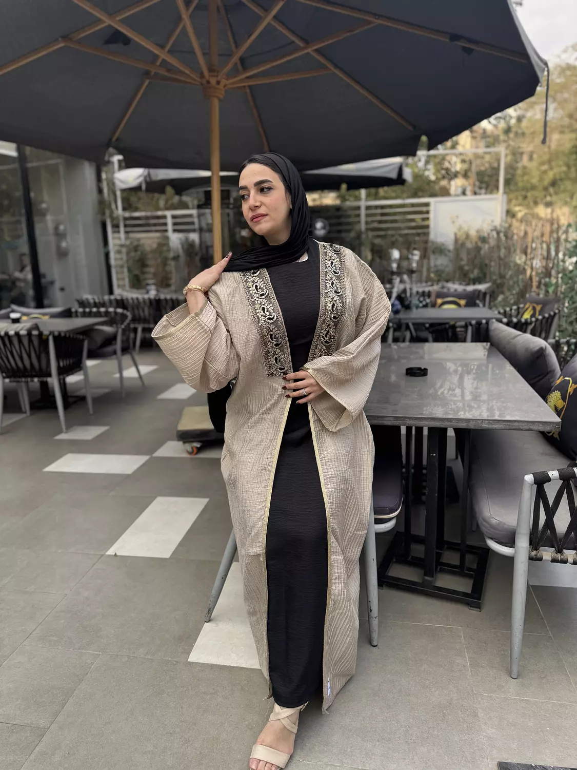 Hayah Abaya In Ivory 3
