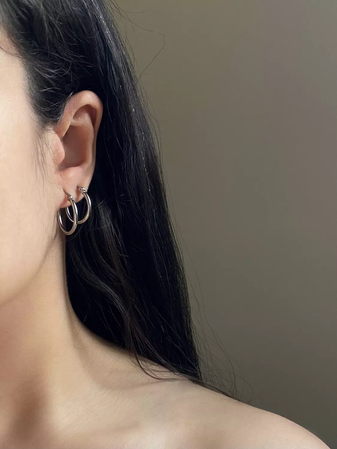 Silver Basic Hoops 1