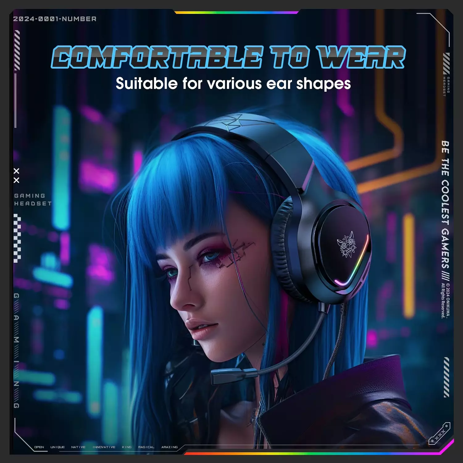 Onikuma X31 Gaming Headset - RGB Lighting - Noise-Canceling Mic - High-Fidelity Sound 4