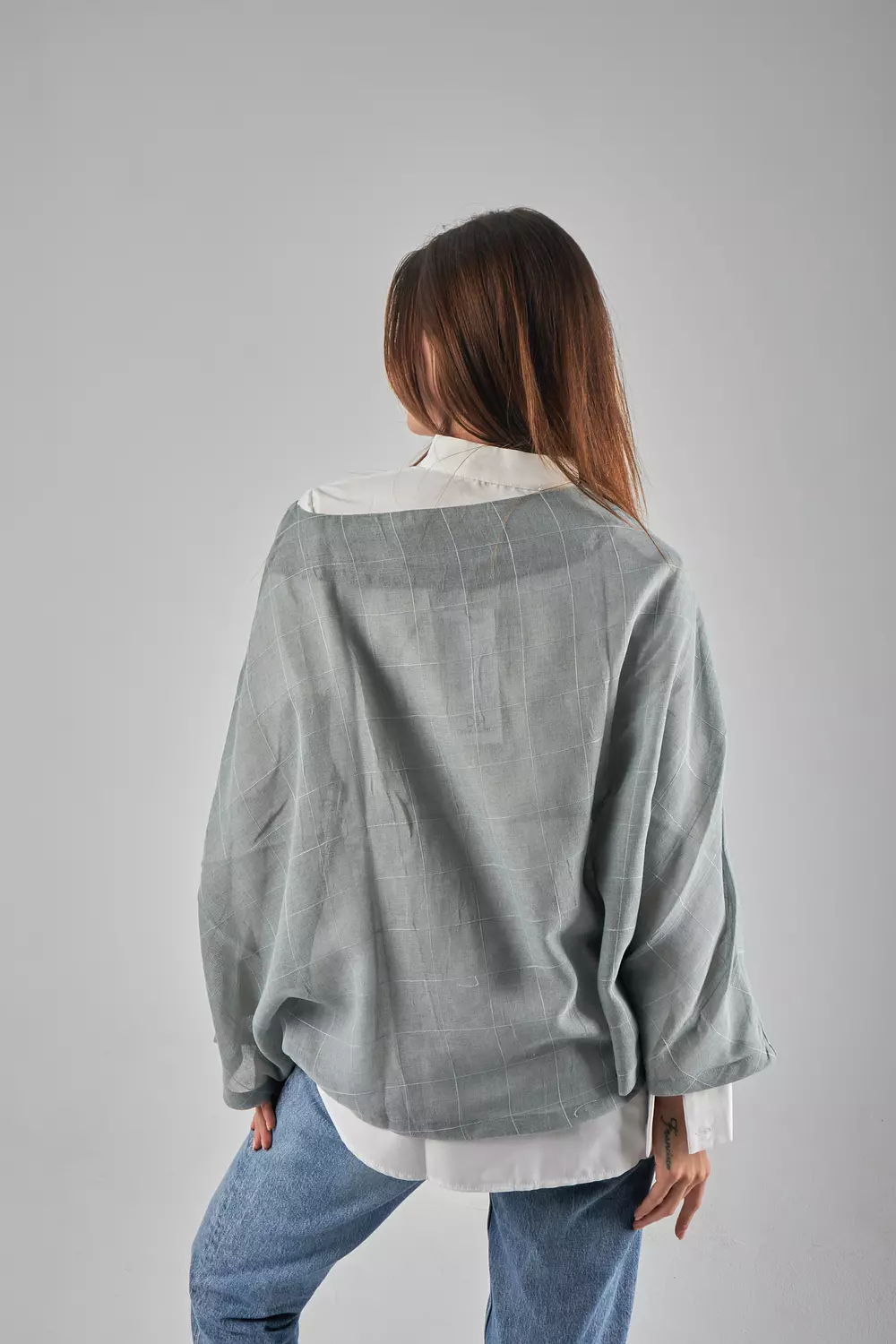 Mint Cropped Mesh Linen Top 6