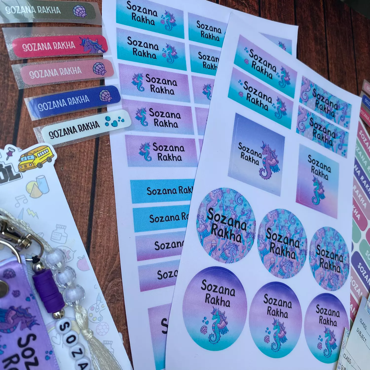 Smiggle Sea Horse School Labels | Seven Days Design Studio