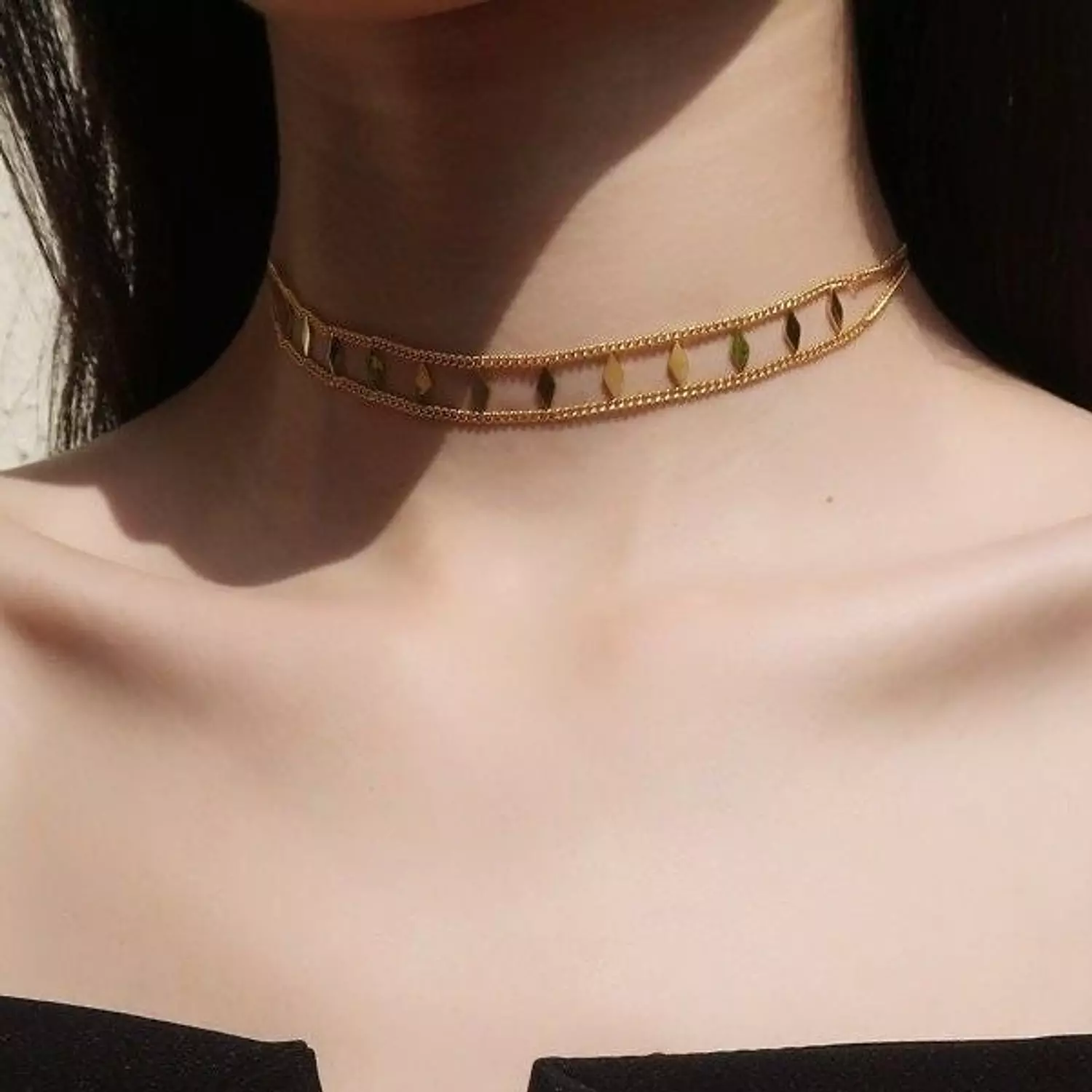 Gold Statement Chain Choker hover image