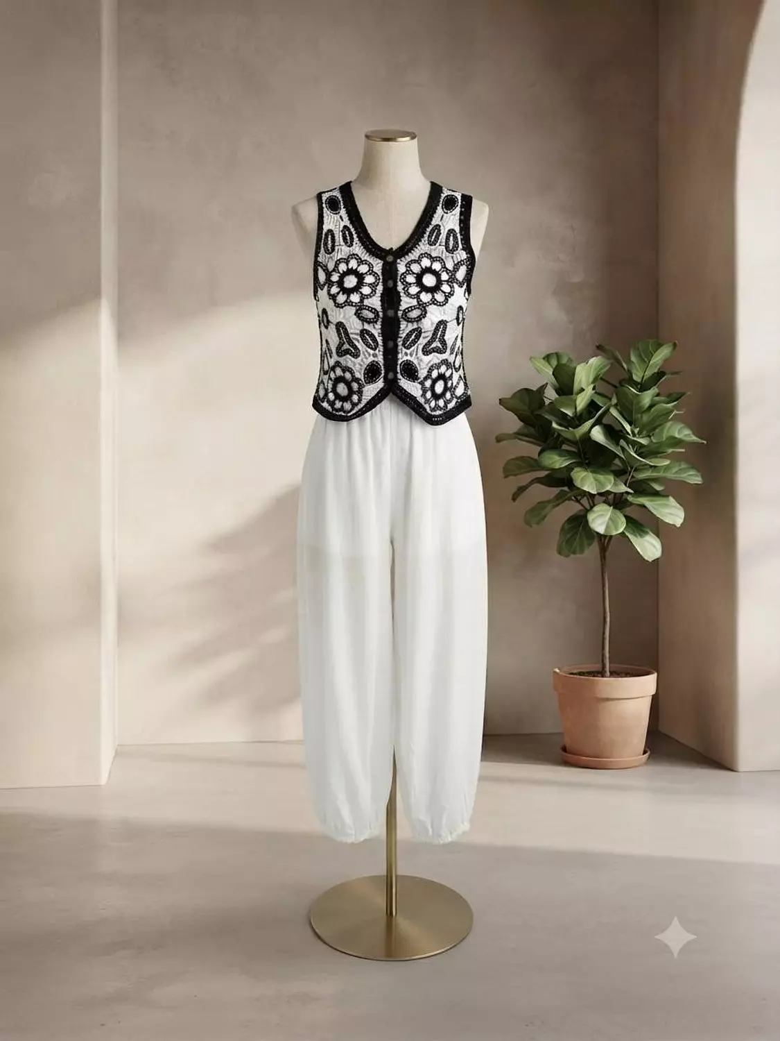 Floral Crochet Vest image