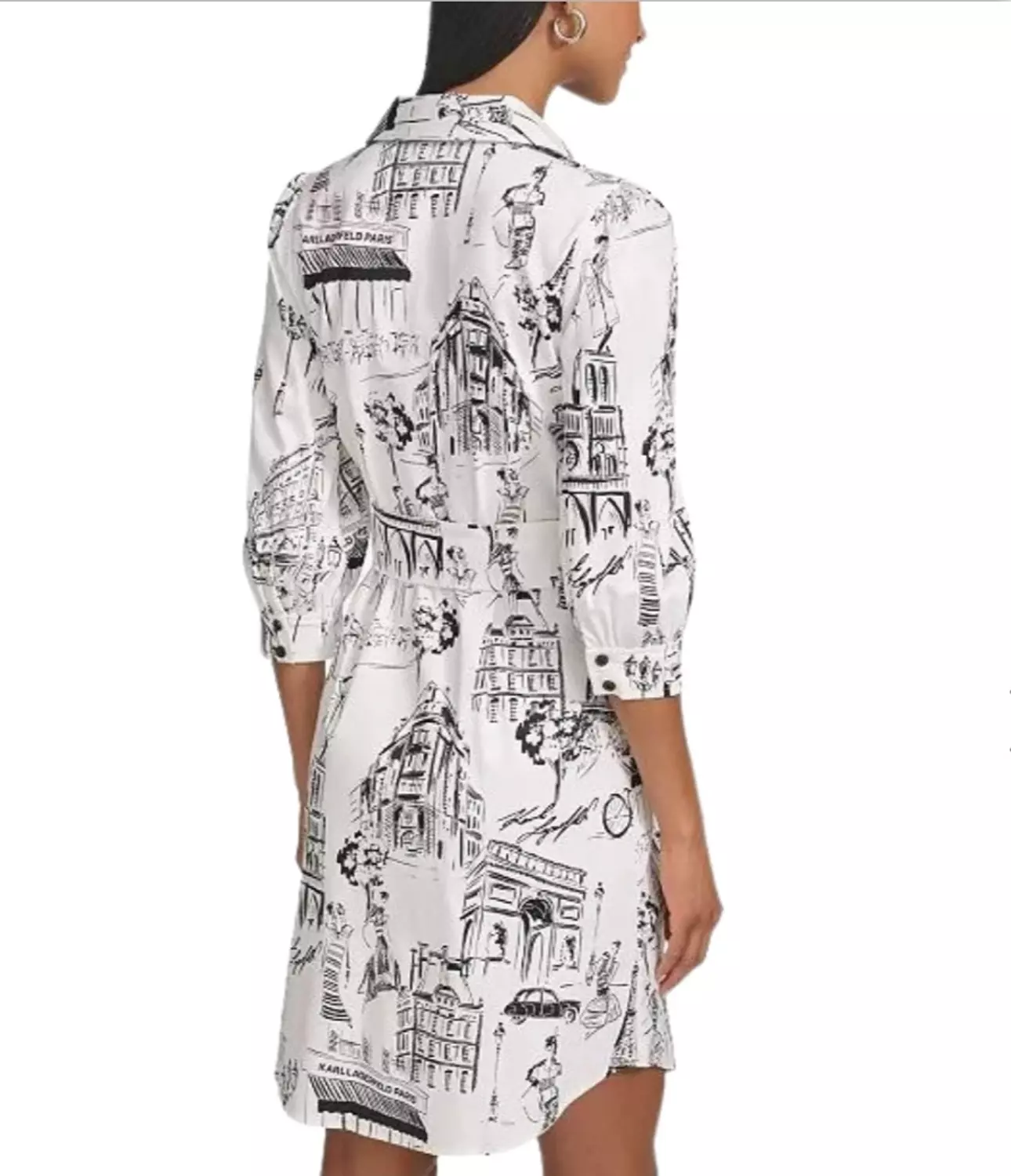 KARL Lagerfeld Paris Parisian Sketch Shirt Dress hover image