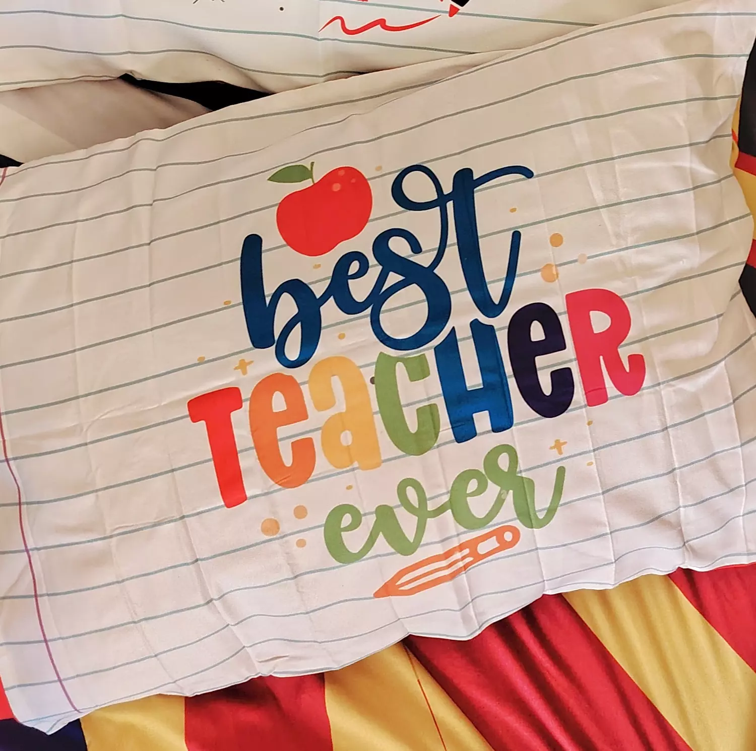 Best teacher ever pillow case image