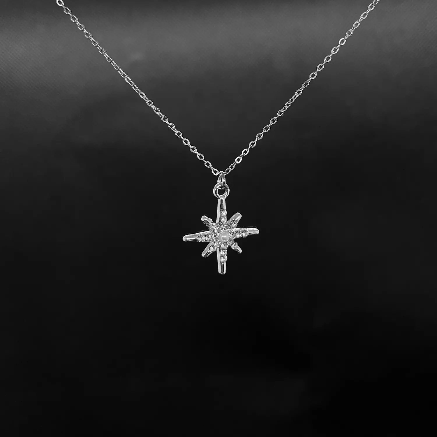 Classic Dainty Star With Crystals Necklace image