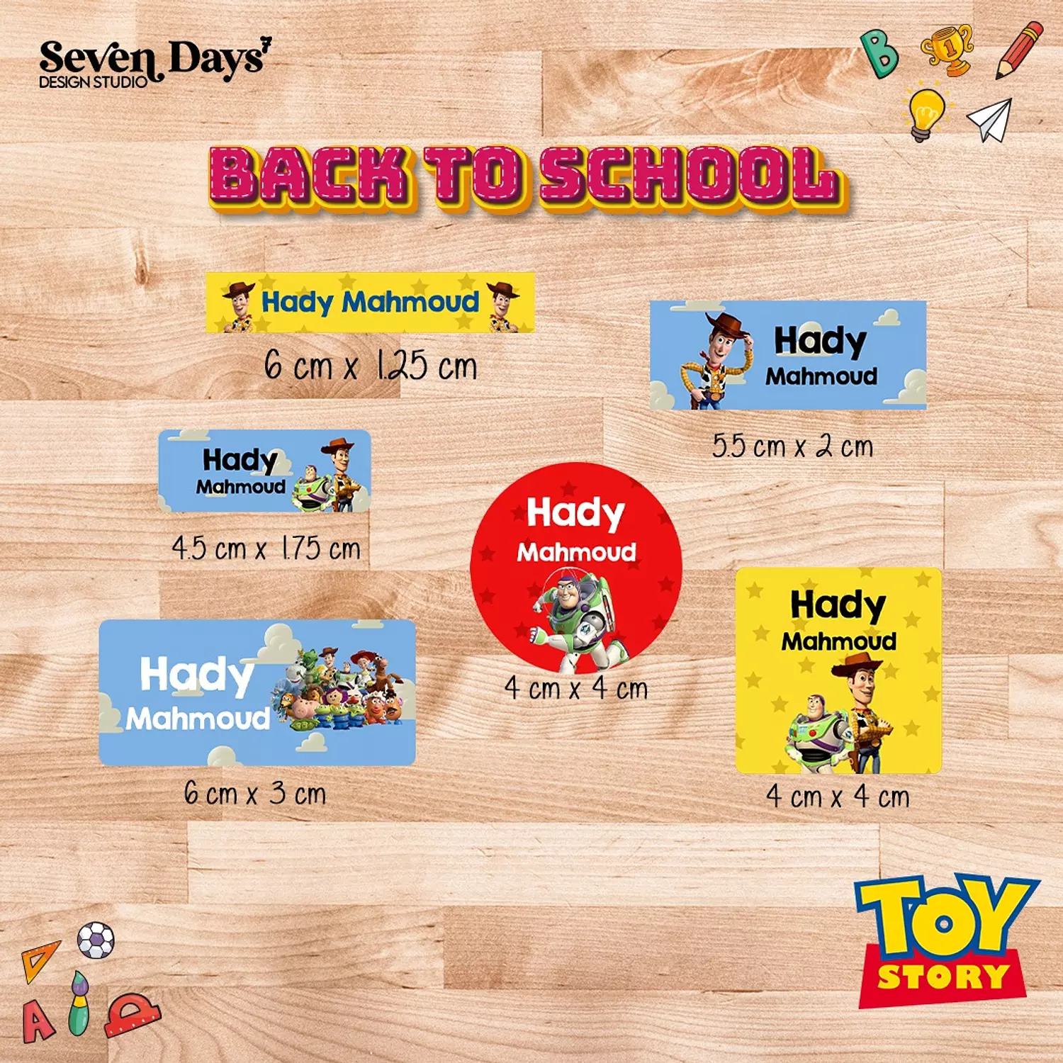 Toy Story School Labels