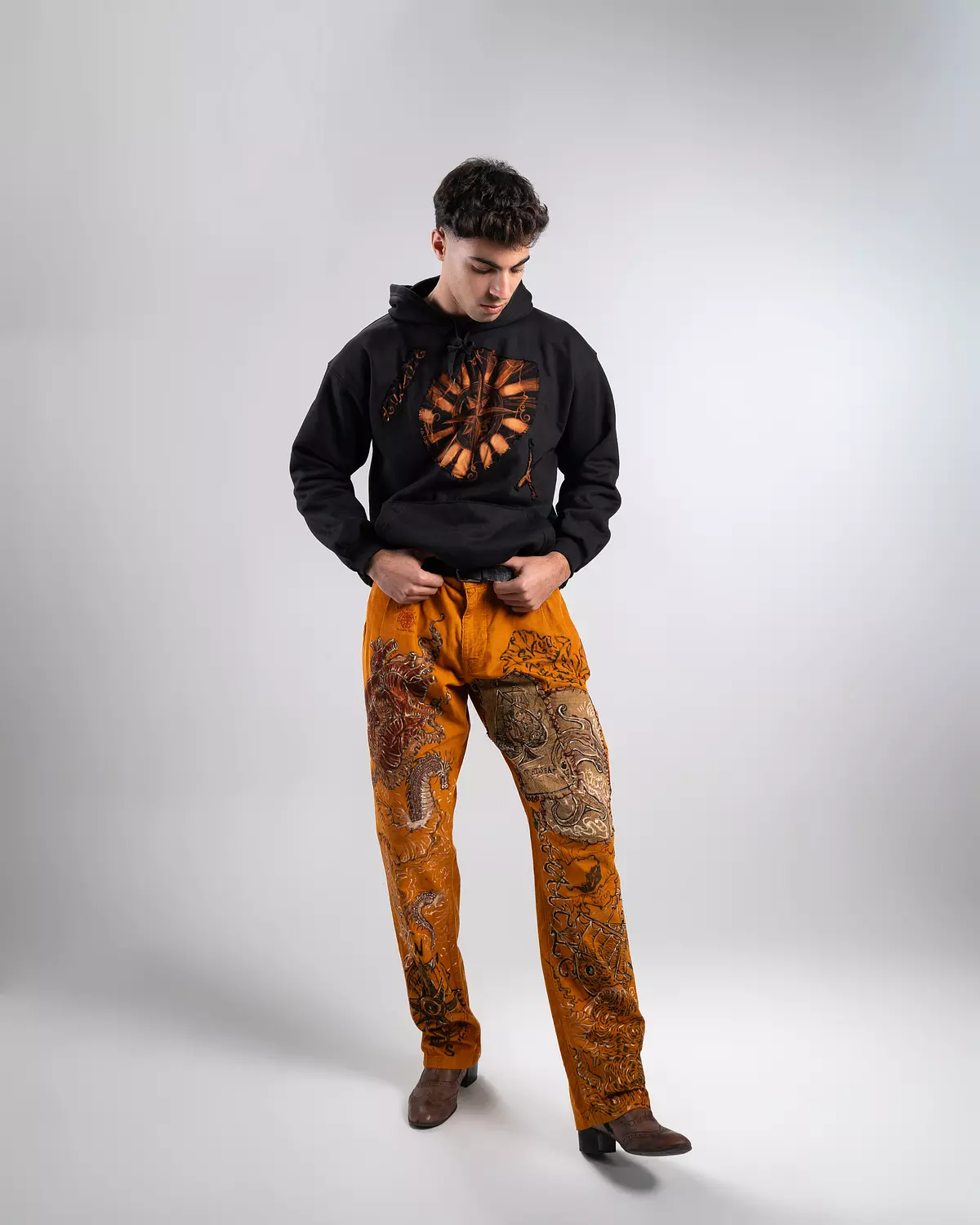Lost at sea” hand-painted unisex pants “ hover image