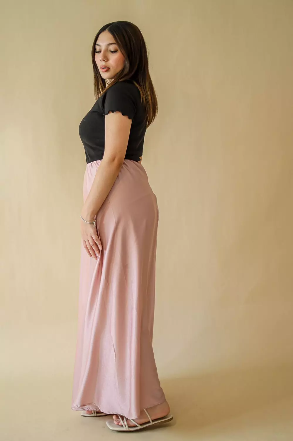 Pink Satin Skirt 2