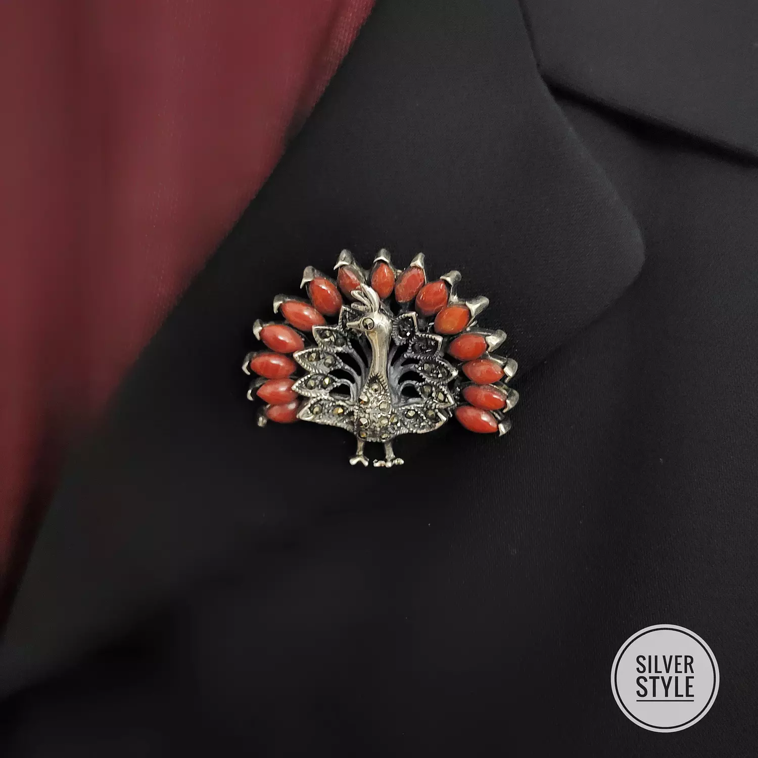 Coral stones Brooch  image